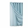 Homeroots 72 x 70 x 1 in. Light Blue Sheer & Grid Shower Curtain & Liner Set 399760
